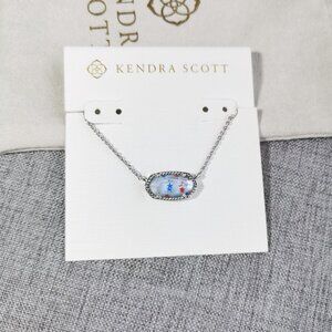 Kendra Scott Elisa Red White Blue Star Illusion Pendant Necklace in Silver